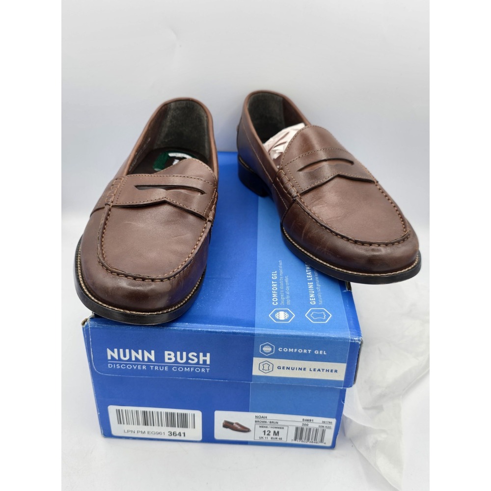 Nunn Bush Noah Men's Slip On 12 M Slip On Brown Comfort Gel‎